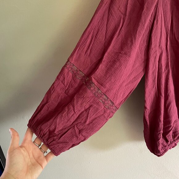 Lane Bryant Women's Long Sleeve Button V-Neck Floral Lace Top Plus Size 18/20 - Picture 3 of 10